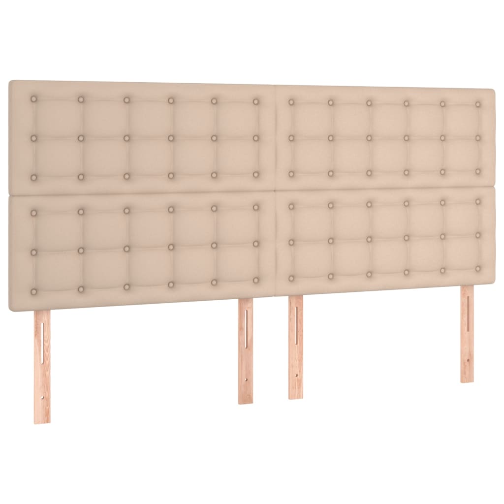 Matelas à sommier tapissier cappuccino-marron 200x200cm cuir artificiel