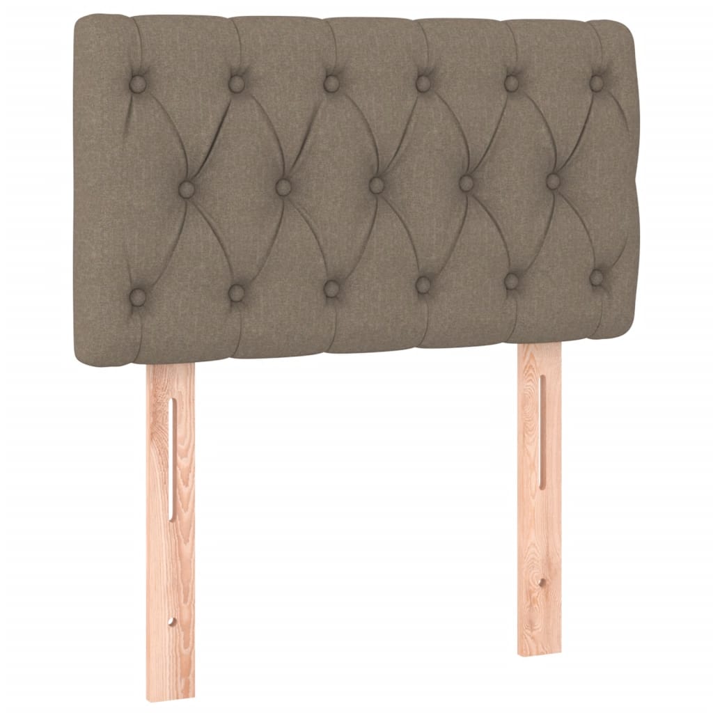 Lit sommier tapissier avec matelas tissu taupe 80x200 cm