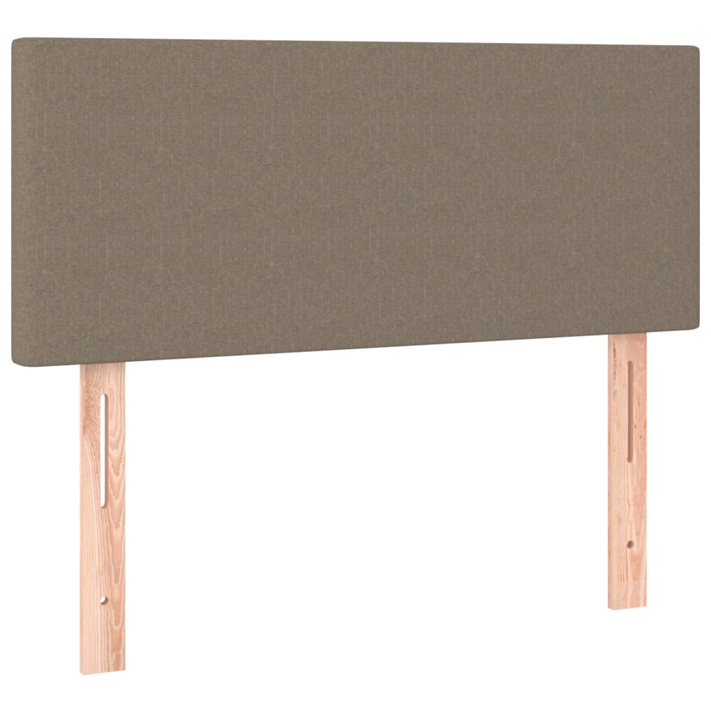 Lit sommier tapissier avec matelas tissu taupe 90x200 cm