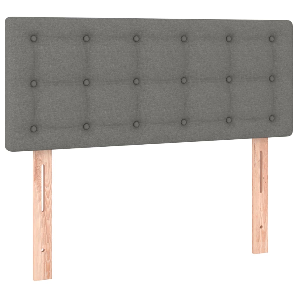Box spring bed with mattress dark grey 120x200 cm fabric