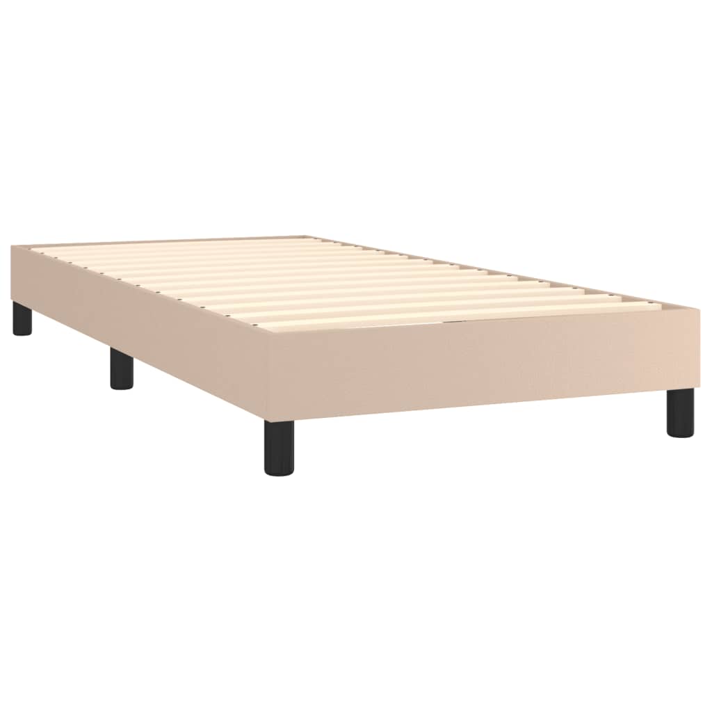 Matelas à sommier tapissier cappuccino-marron 100x200cm cuir artificiel
