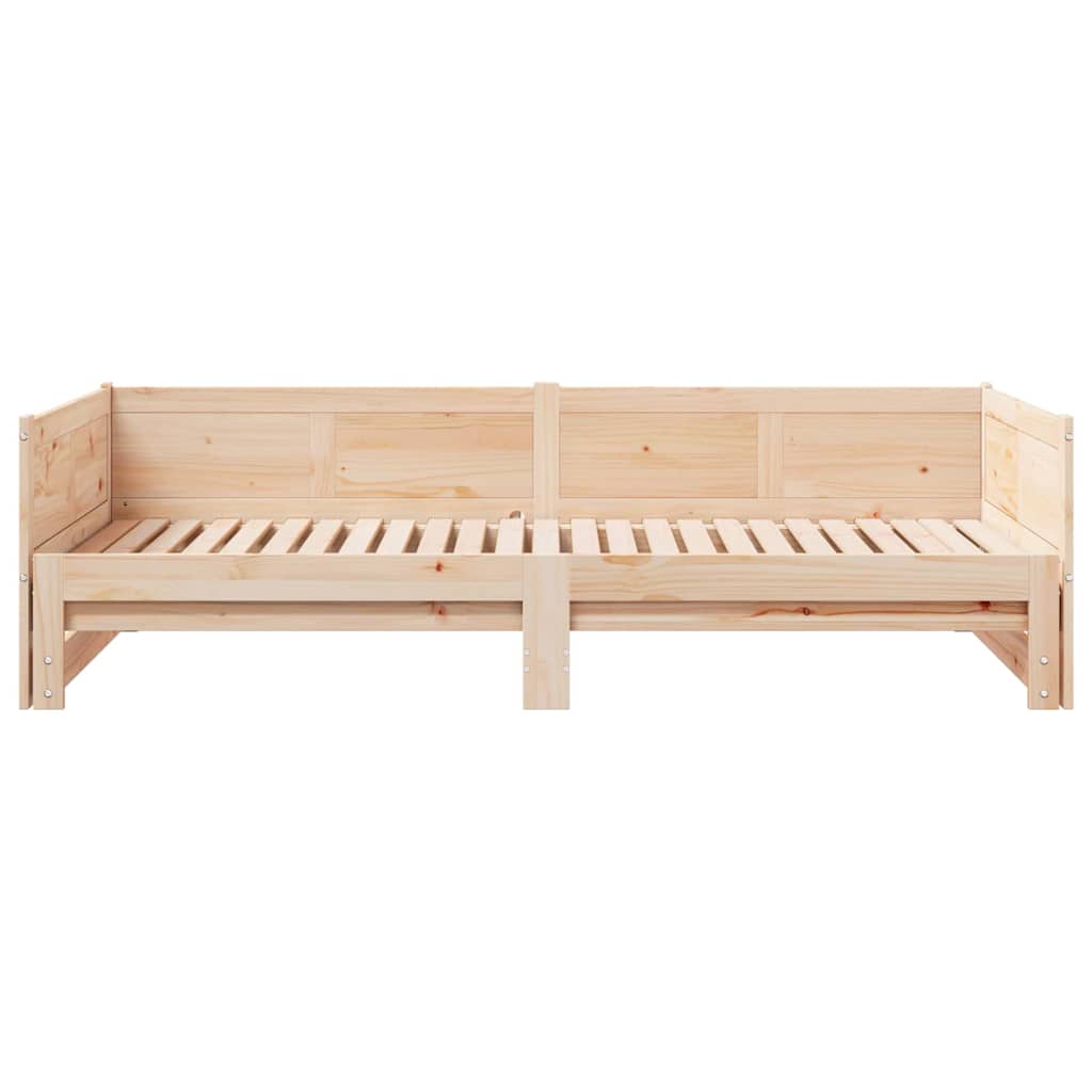 Ausziehbares Tagesbett Braun 180 x 200 cm Massivholz Kiefer