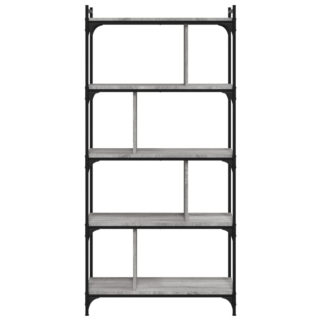 Bibliothèque 5 étagères Sonoma gris 76x32x158 cm matériau bois