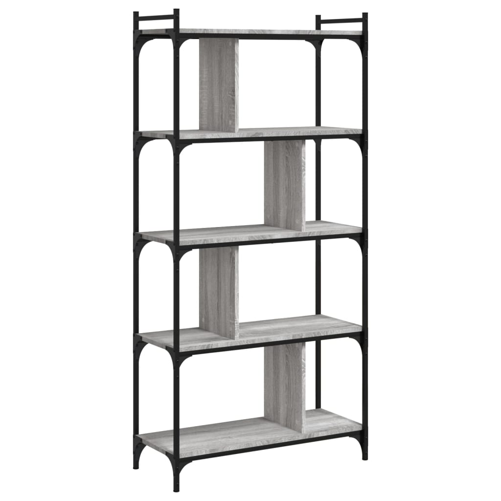 Bibliothèque 5 étagères Sonoma gris 76x32x158 cm matériau bois