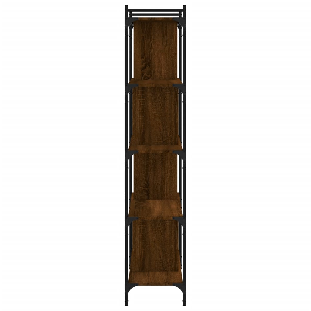 Bookcase 5 Shelves Brown Oak Look 76x32x158cm Wood Material