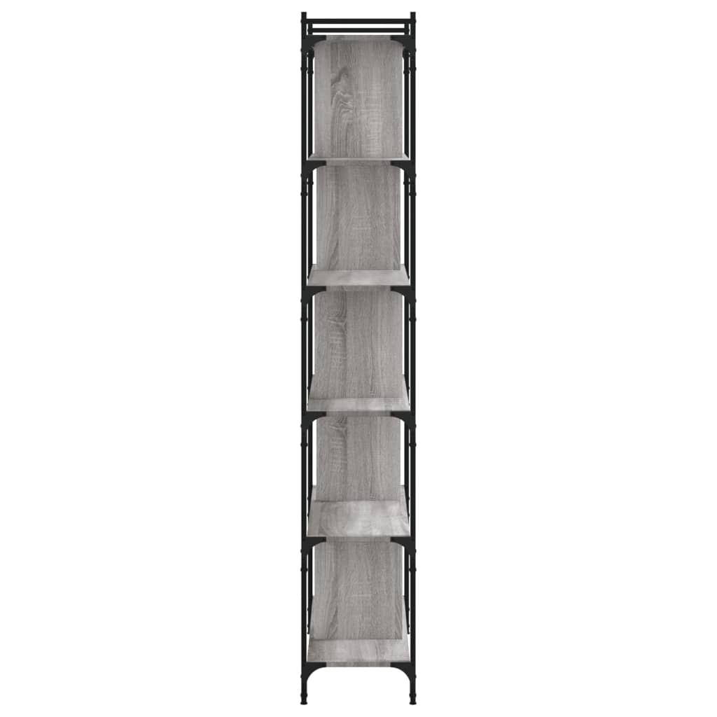 Bookcase 6 Shelves Grey Sonoma 76x32x192 cm Wood Material