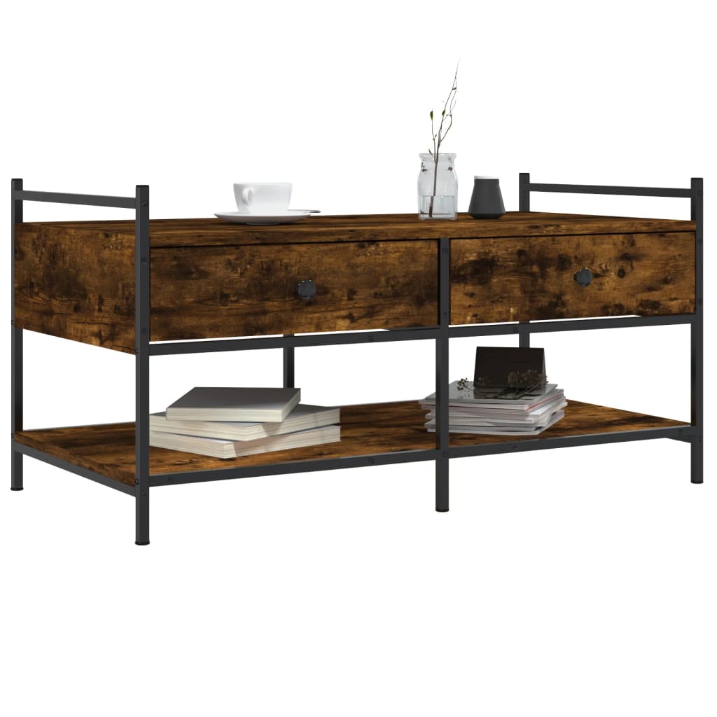 Coffee table smoked oak 99x50x50 cm wood material