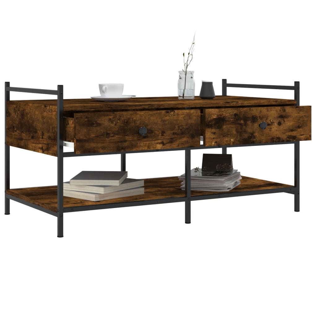 Coffee table smoked oak 99x50x50 cm wood material