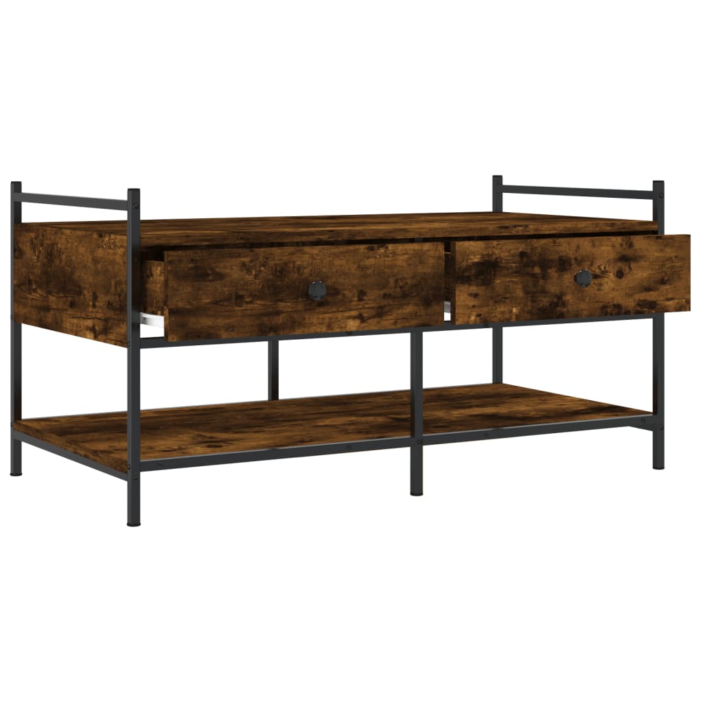 Coffee table smoked oak 99x50x50 cm wood material