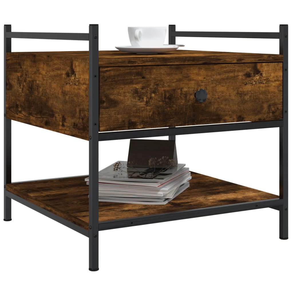 Coffee table smoked oak 50x50x50 cm wood material
