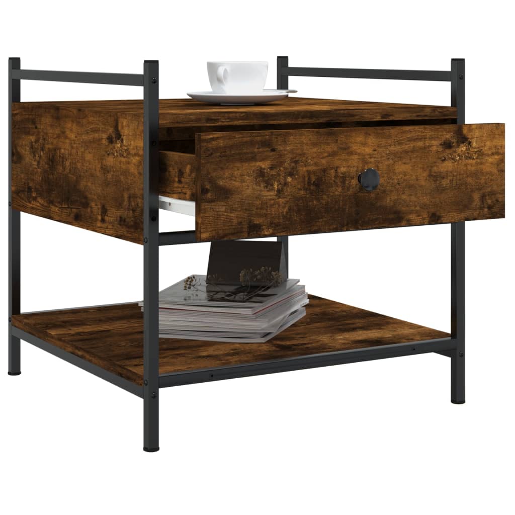 Coffee table smoked oak 50x50x50 cm wood material