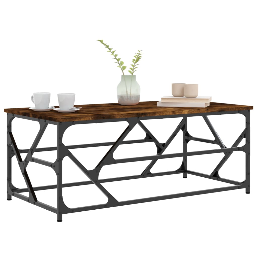 Coffee table smoked oak 100x50x40 cm wood material
