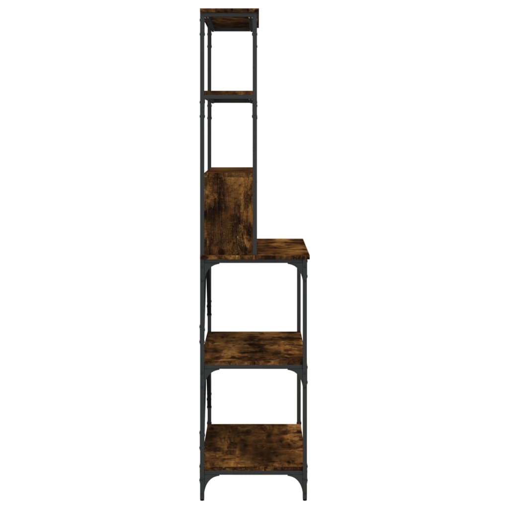 Baker's shelf 6 compartments smoked oak 90x40x180 cm wood material