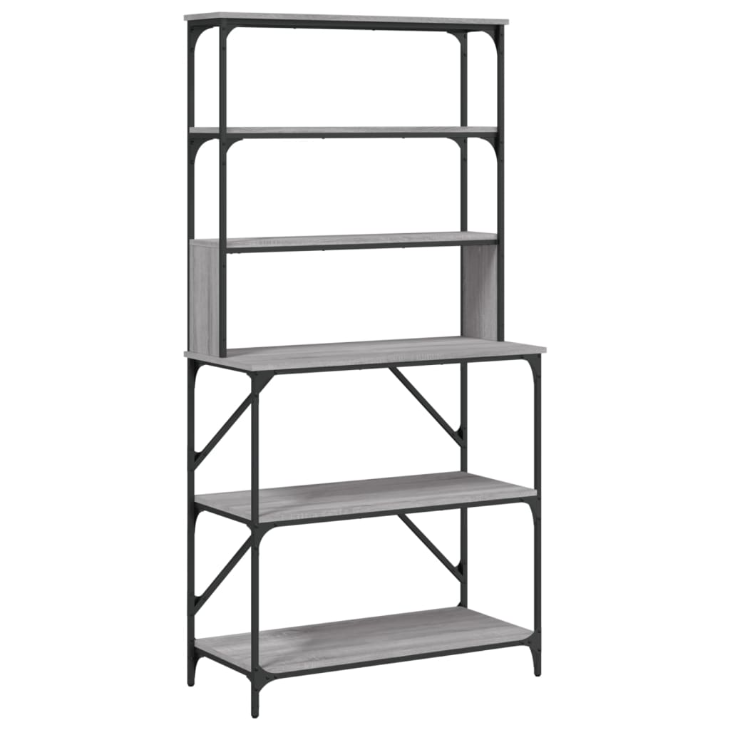 Baker's shelf 6 compartments Grey Sonoma 90x40x180 cm wood material