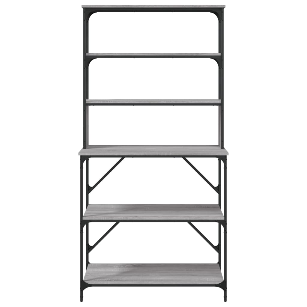 Baker's shelf 6 compartments Grey Sonoma 90x40x180 cm wood material
