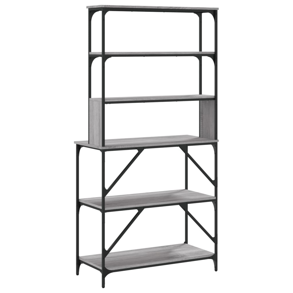 Baker's shelf 6 compartments Grey Sonoma 90x40x180 cm wood material