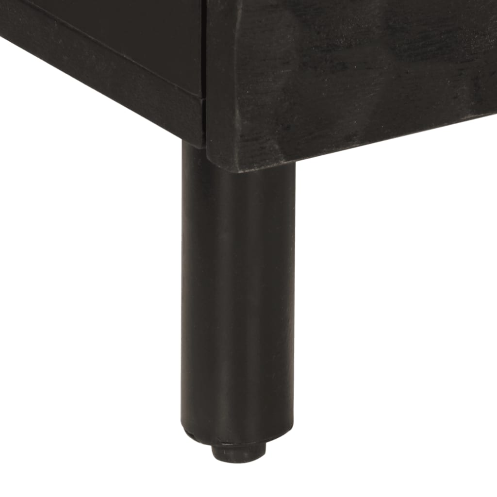 Bedside Table Black 40x33x46 cm Solid Mango Wood