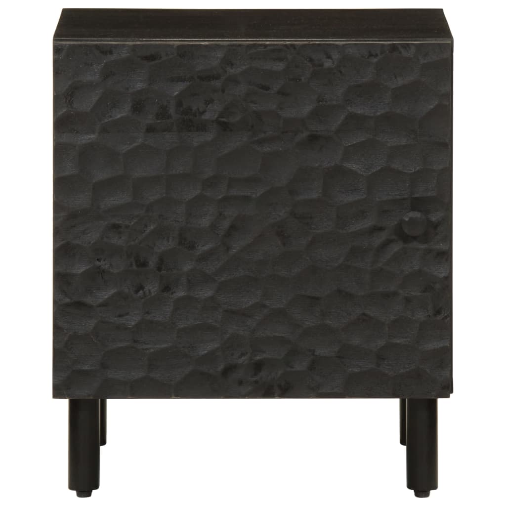 Tables de chevet 2 pcs. Noir 40x33x46 cm en bois de manguier massif