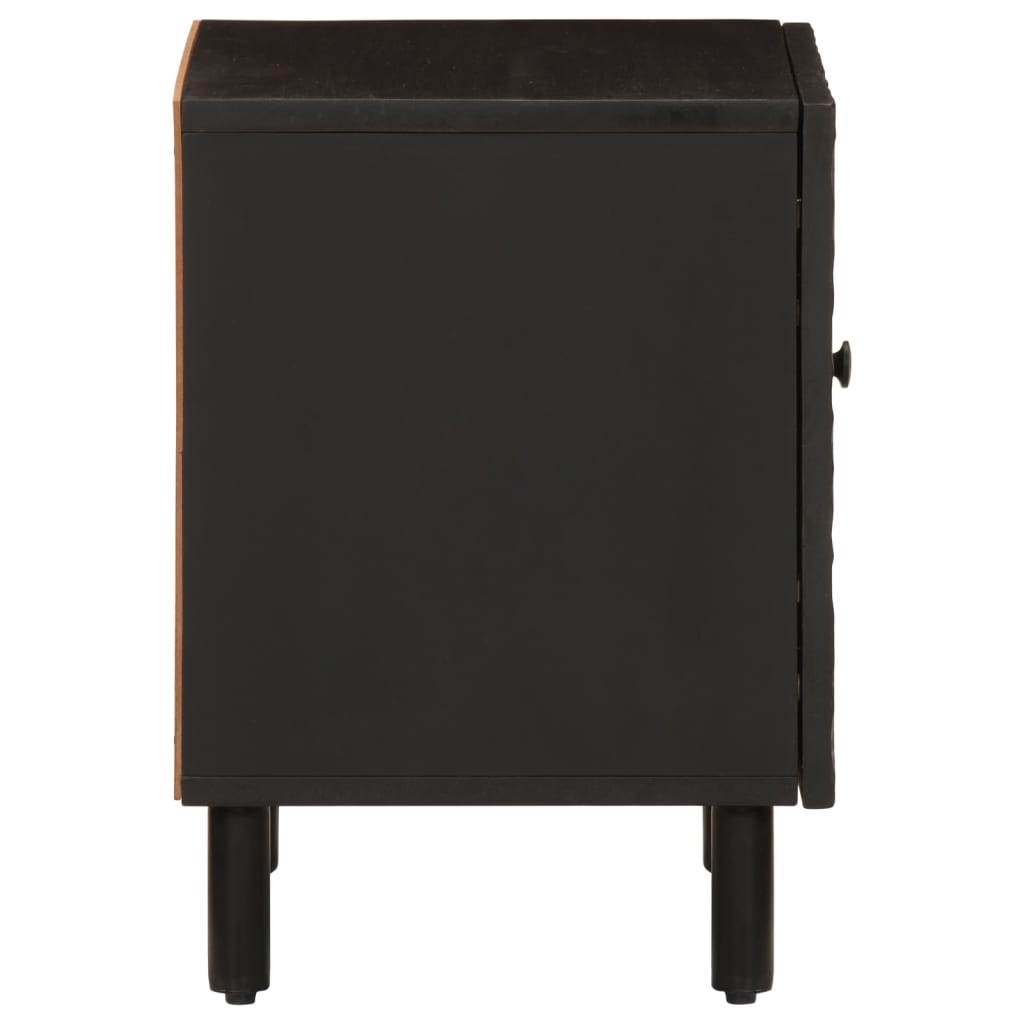 Tables de chevet 2 pcs. Noir 40x33x46 cm en bois de manguier massif