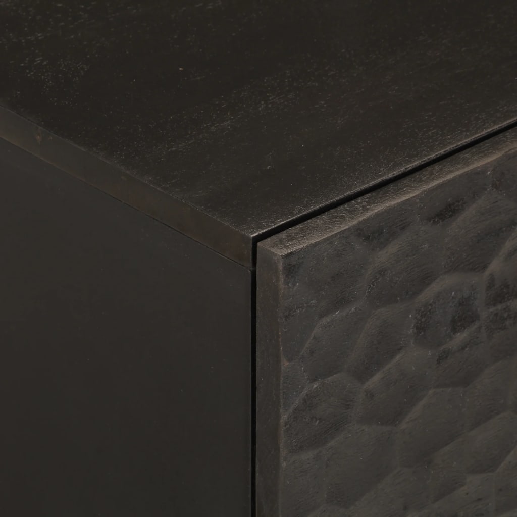 Tables de chevet 2 pcs. Noir 40x33x46 cm en bois de manguier massif