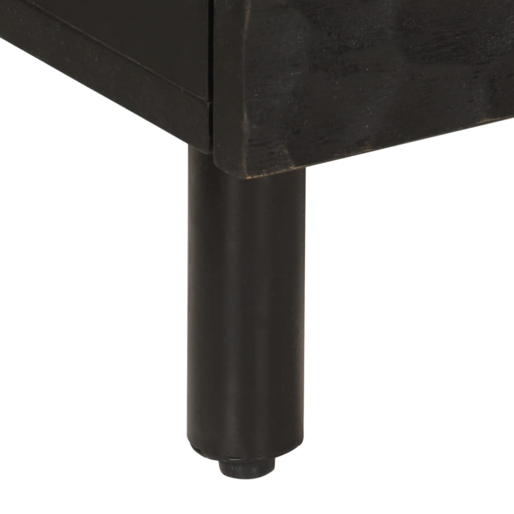 Tables de chevet 2 pcs. Noir 40x33x46 cm en bois de manguier massif