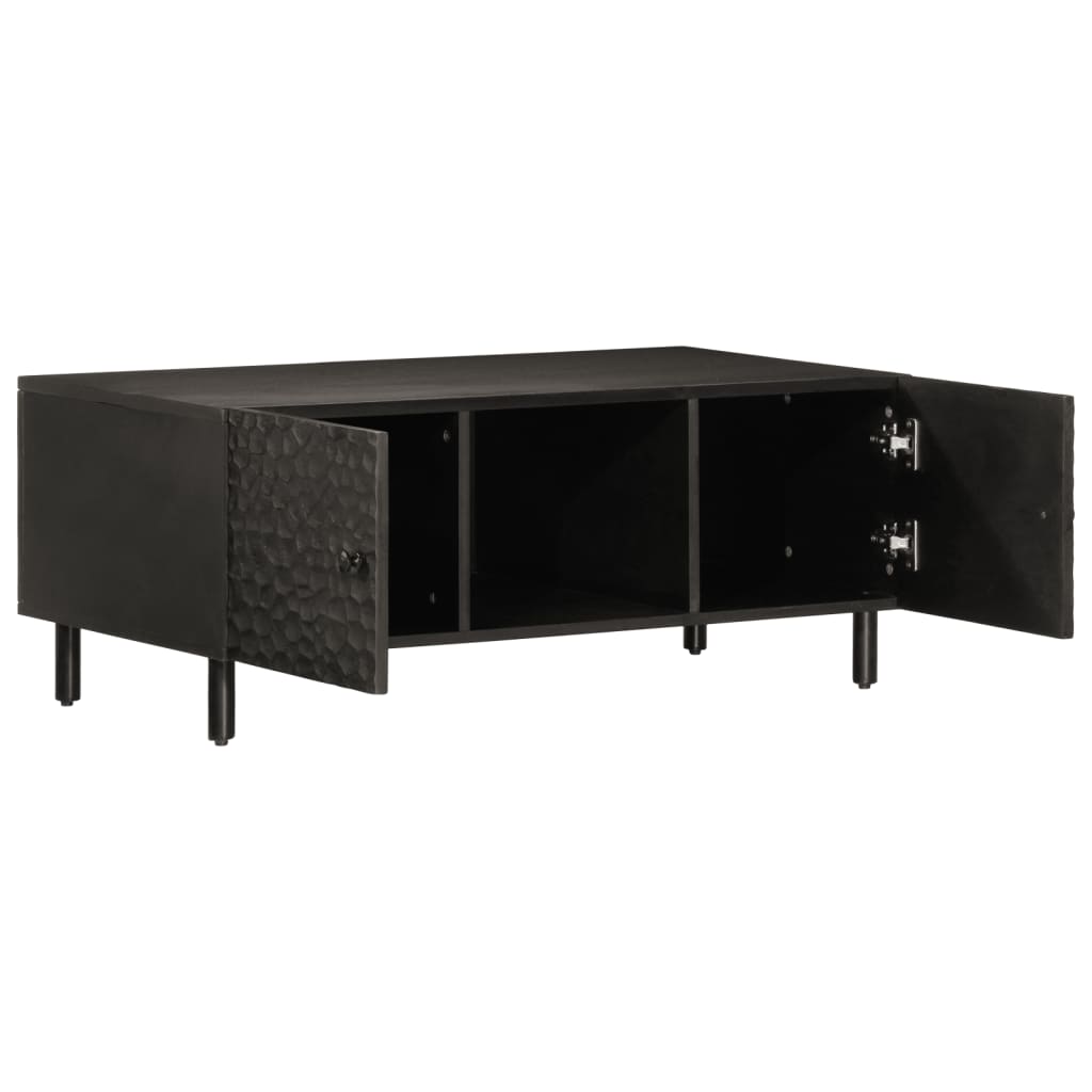Coffee table black 100x54x40 cm solid mango wood