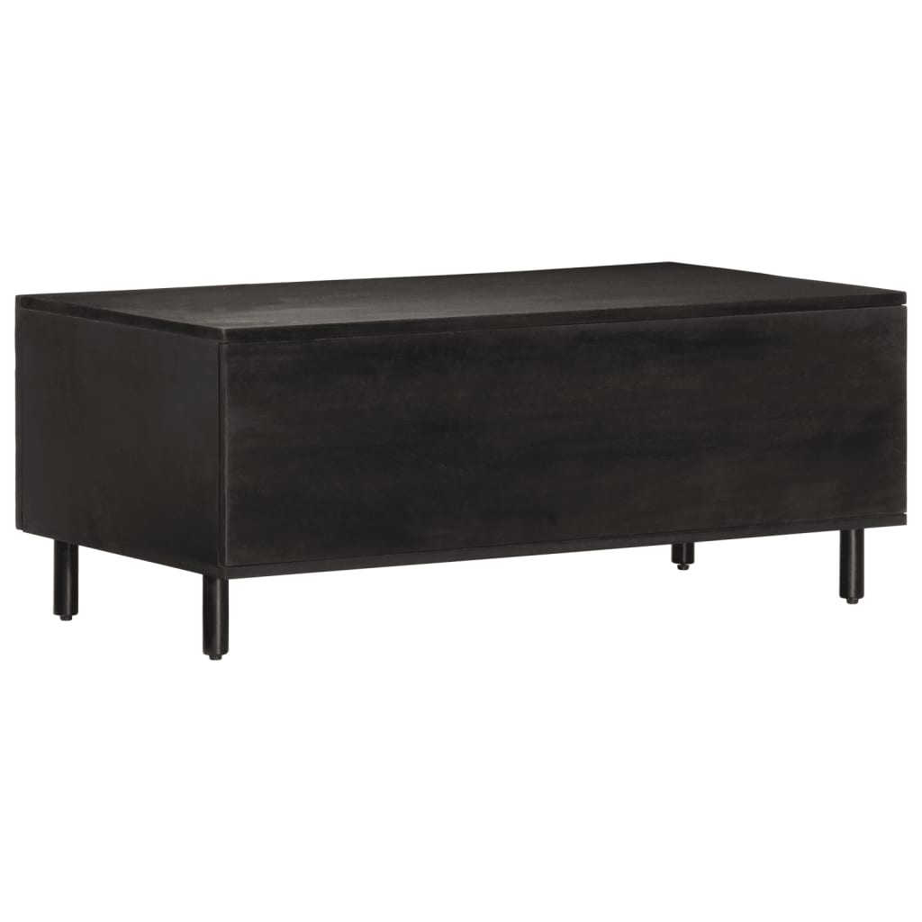 Coffee table black 100x54x40 cm solid mango wood