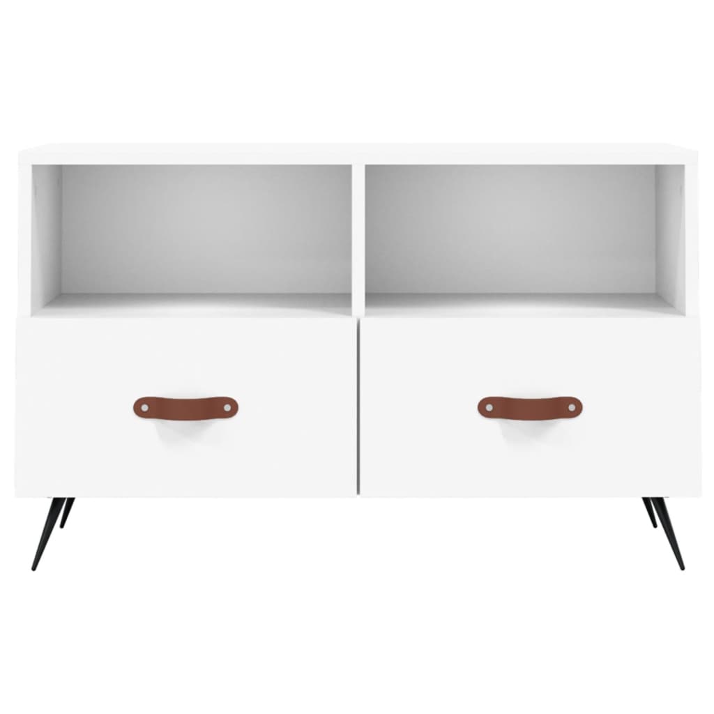Meuble TV blanc 80x36x50 cm en bois