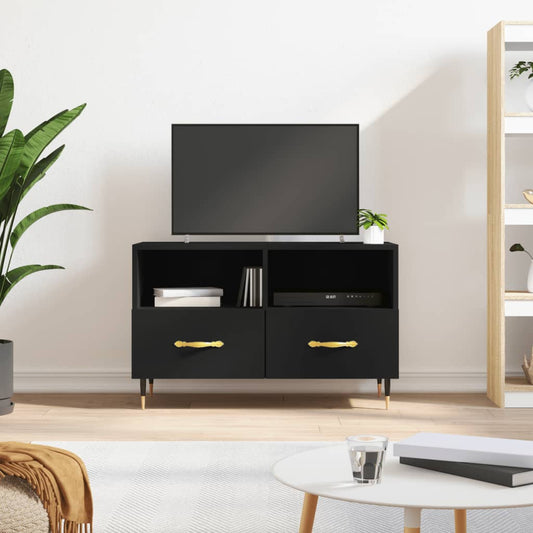 Meuble TV noir 80x36x50 cm en bois