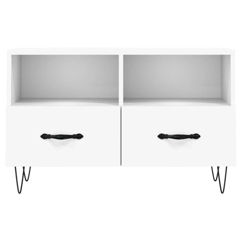 Meuble TV blanc 80x36x50 cm en bois