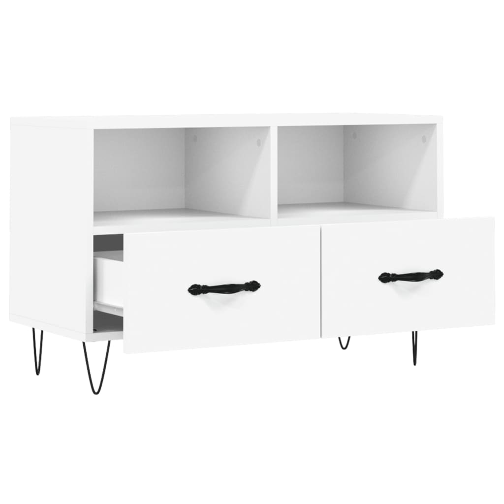 Meuble TV blanc 80x36x50 cm en bois