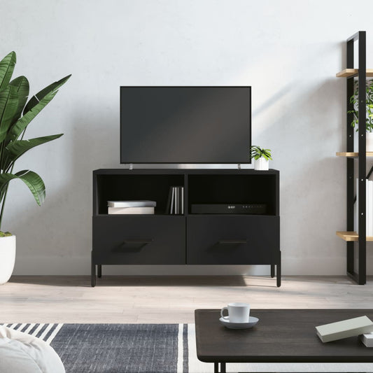 Meuble TV noir 80x36x50 cm en bois