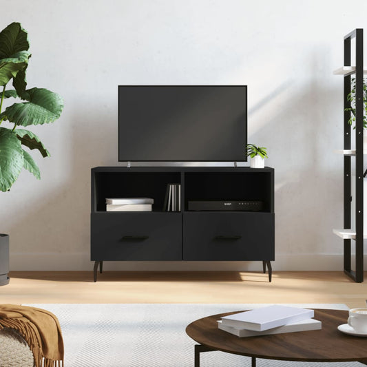 Meuble TV noir 80x36x50 cm en bois