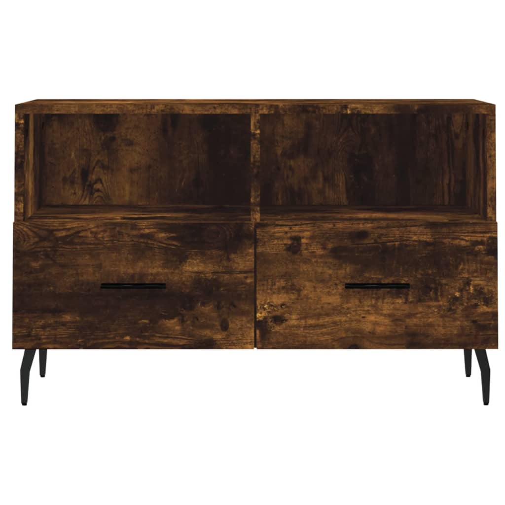 Meuble TV chêne fumé 80x36x50 cm en bois