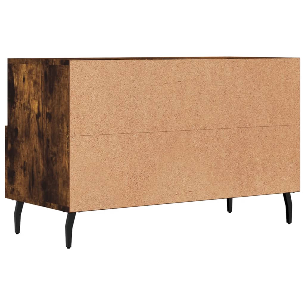 Meuble TV chêne fumé 80x36x50 cm en bois