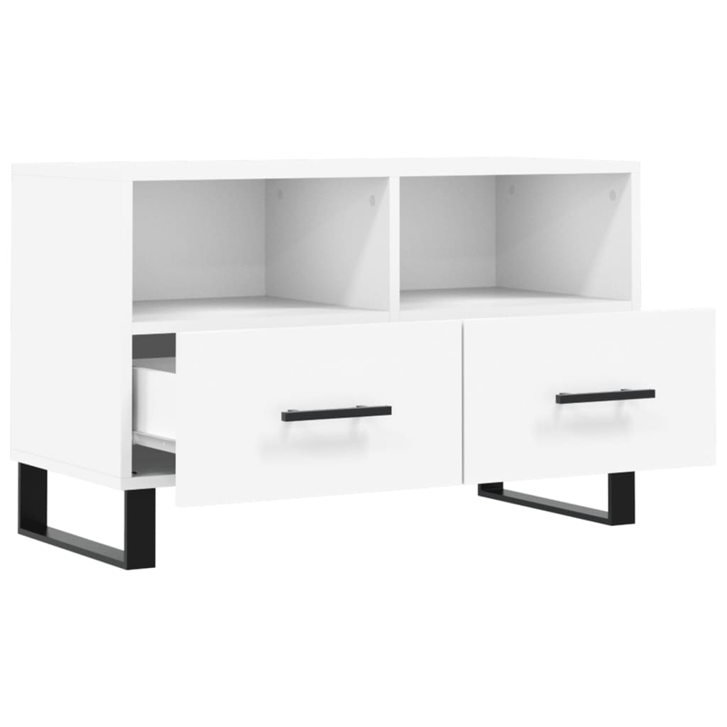 Meuble TV blanc 80x36x50 cm en bois