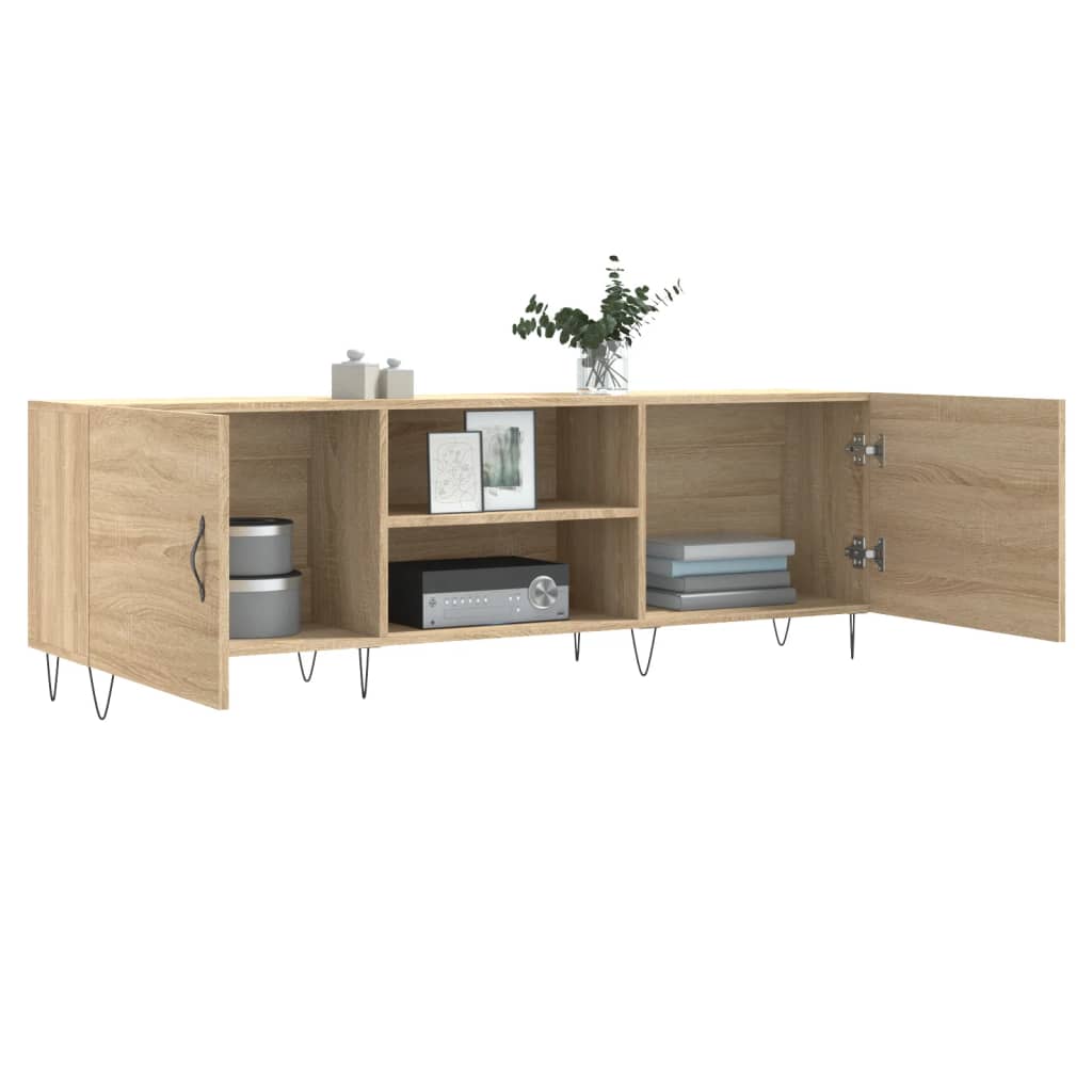 Meuble TV chêne Sonoma 150x30x50 cm matériau bois