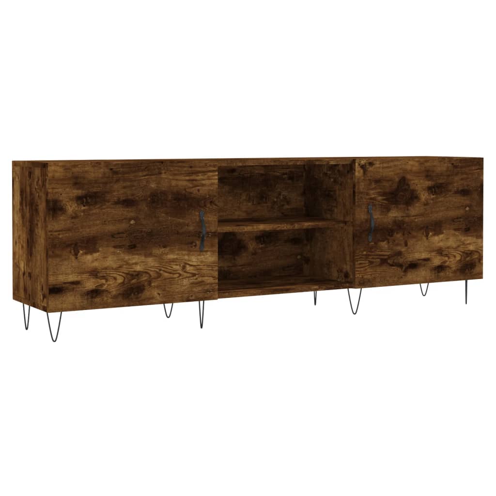 Meuble TV chêne fumé 150x30x50 cm matériau bois