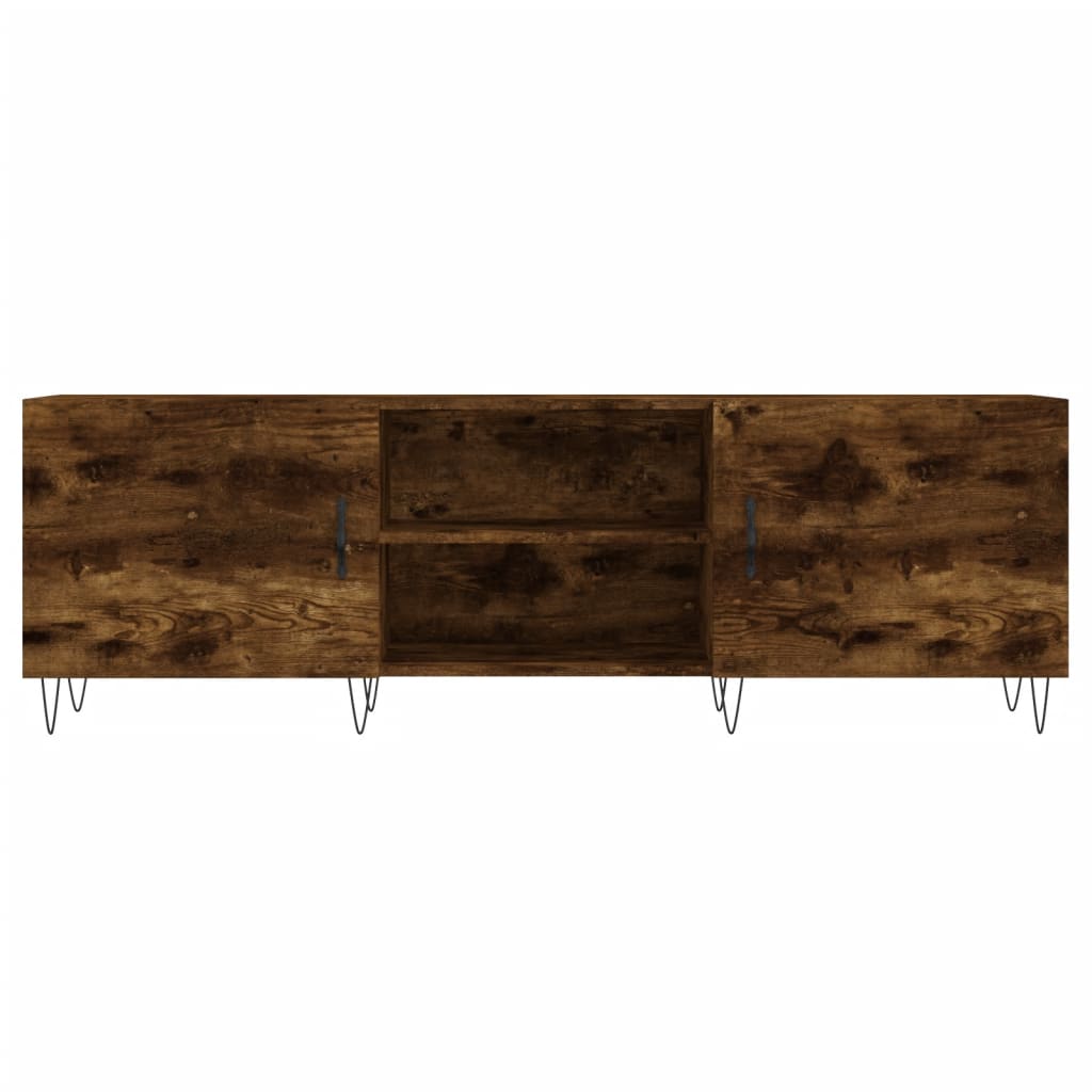 Meuble TV chêne fumé 150x30x50 cm matériau bois