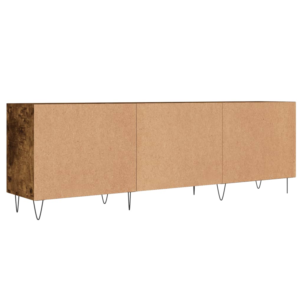 Meuble TV chêne fumé 150x30x50 cm matériau bois