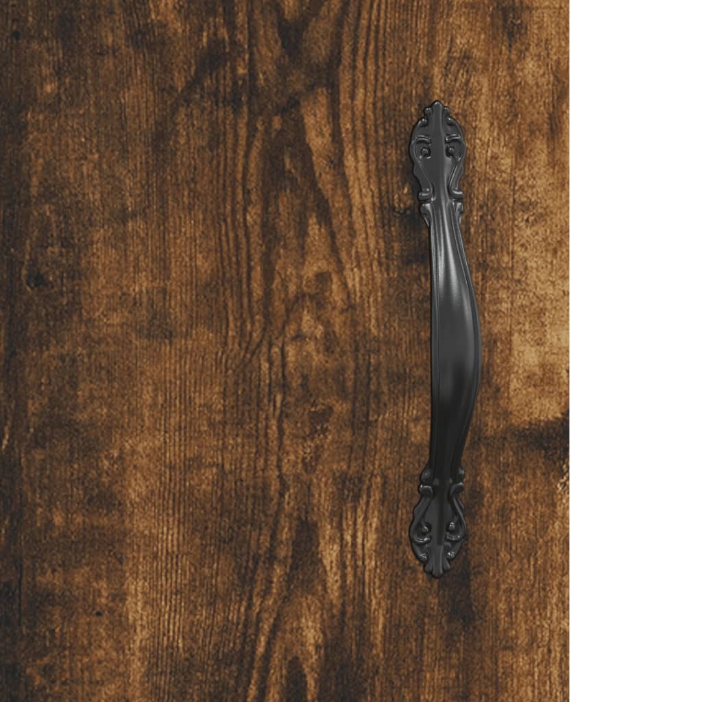 Meuble TV chêne fumé 150x30x50 cm matériau bois