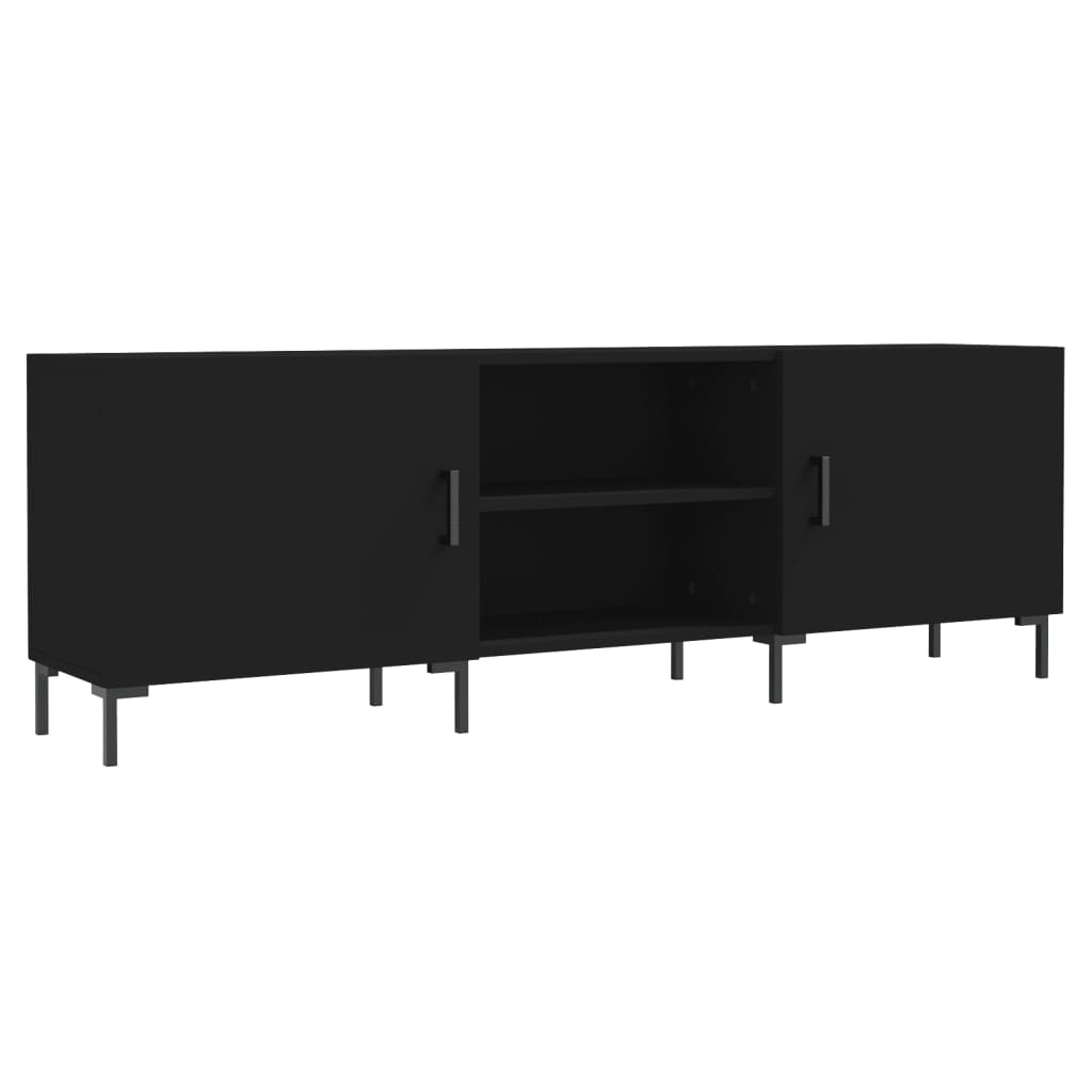 Meuble TV noir 150x30x50 cm en bois