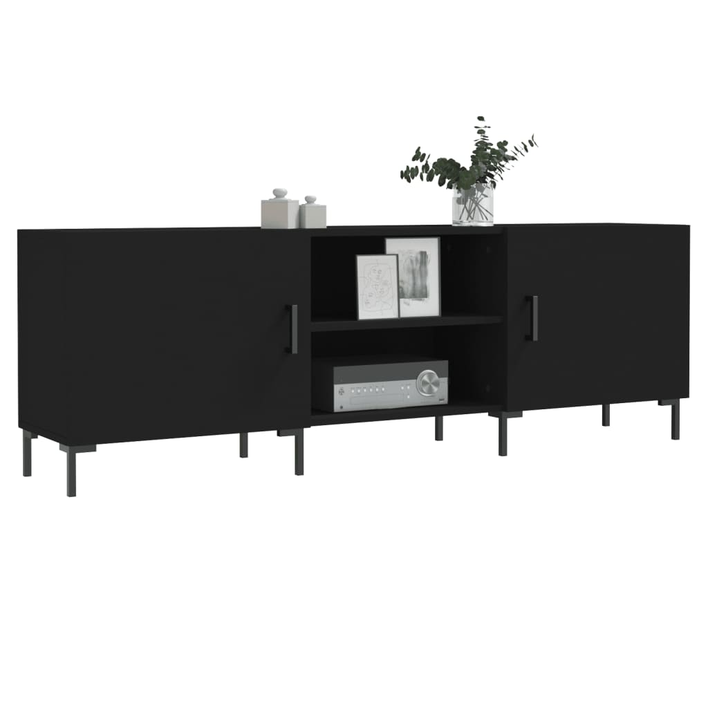 Meuble TV noir 150x30x50 cm en bois