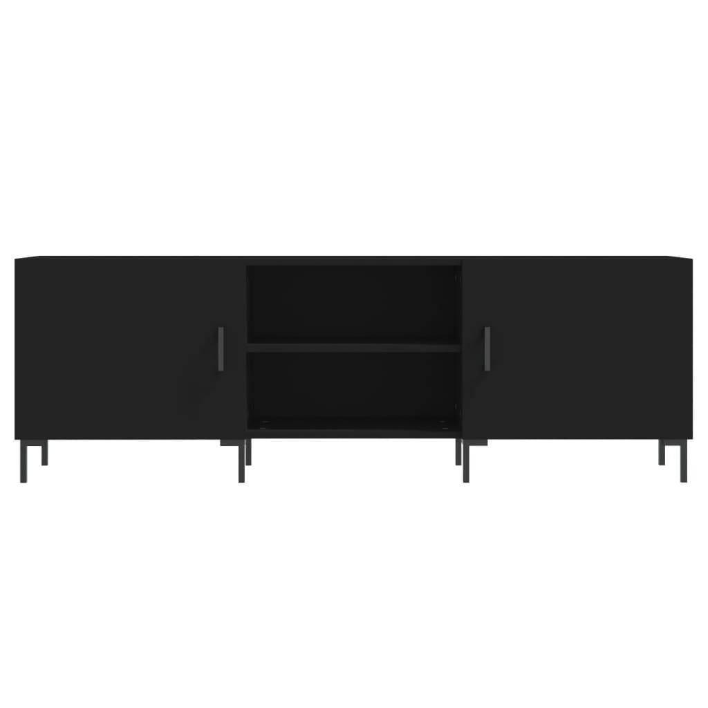 Meuble TV noir 150x30x50 cm en bois