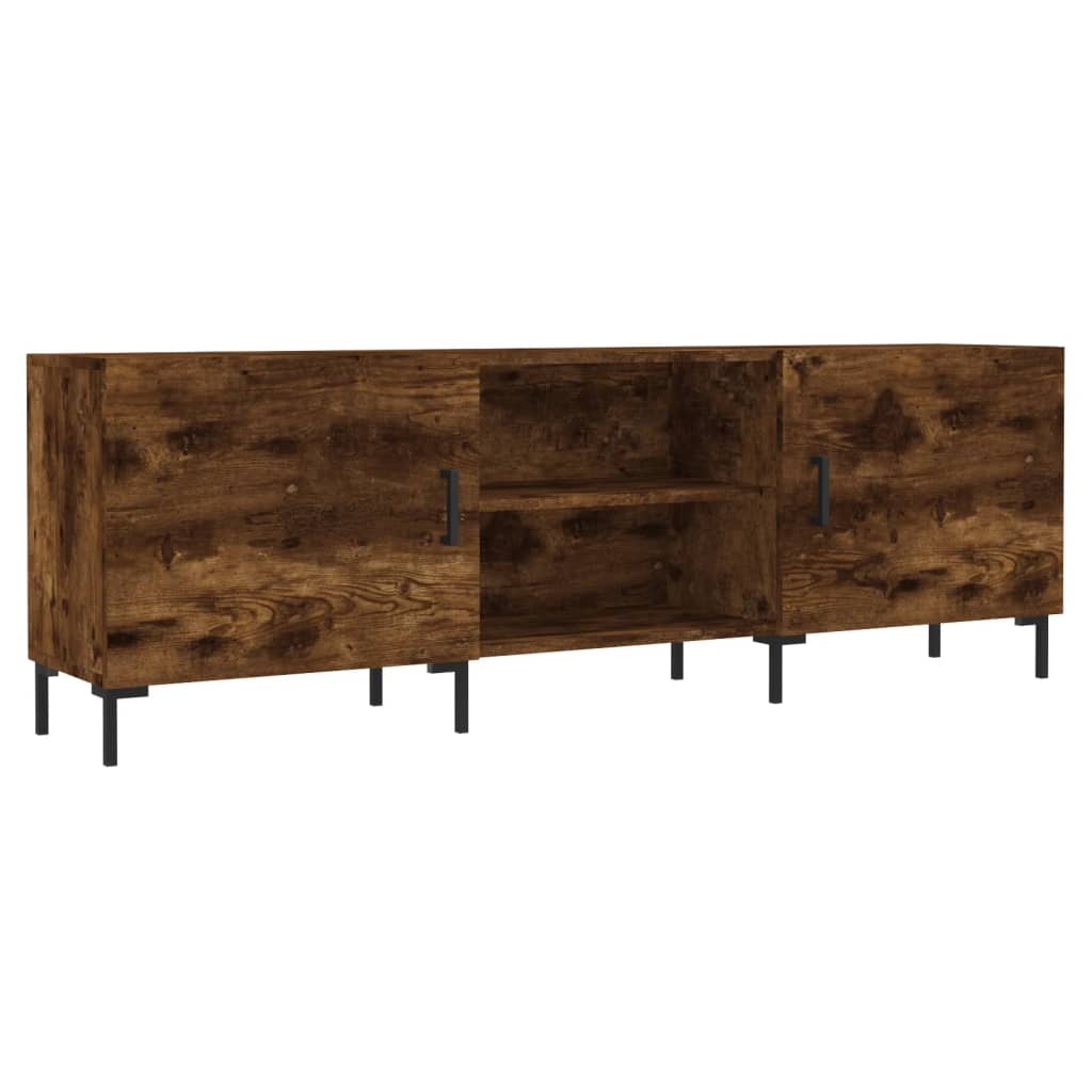 Meuble TV chêne fumé 150x30x50 cm matériau bois