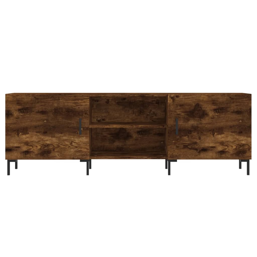Meuble TV chêne fumé 150x30x50 cm matériau bois