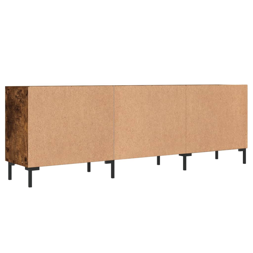 Meuble TV chêne fumé 150x30x50 cm matériau bois