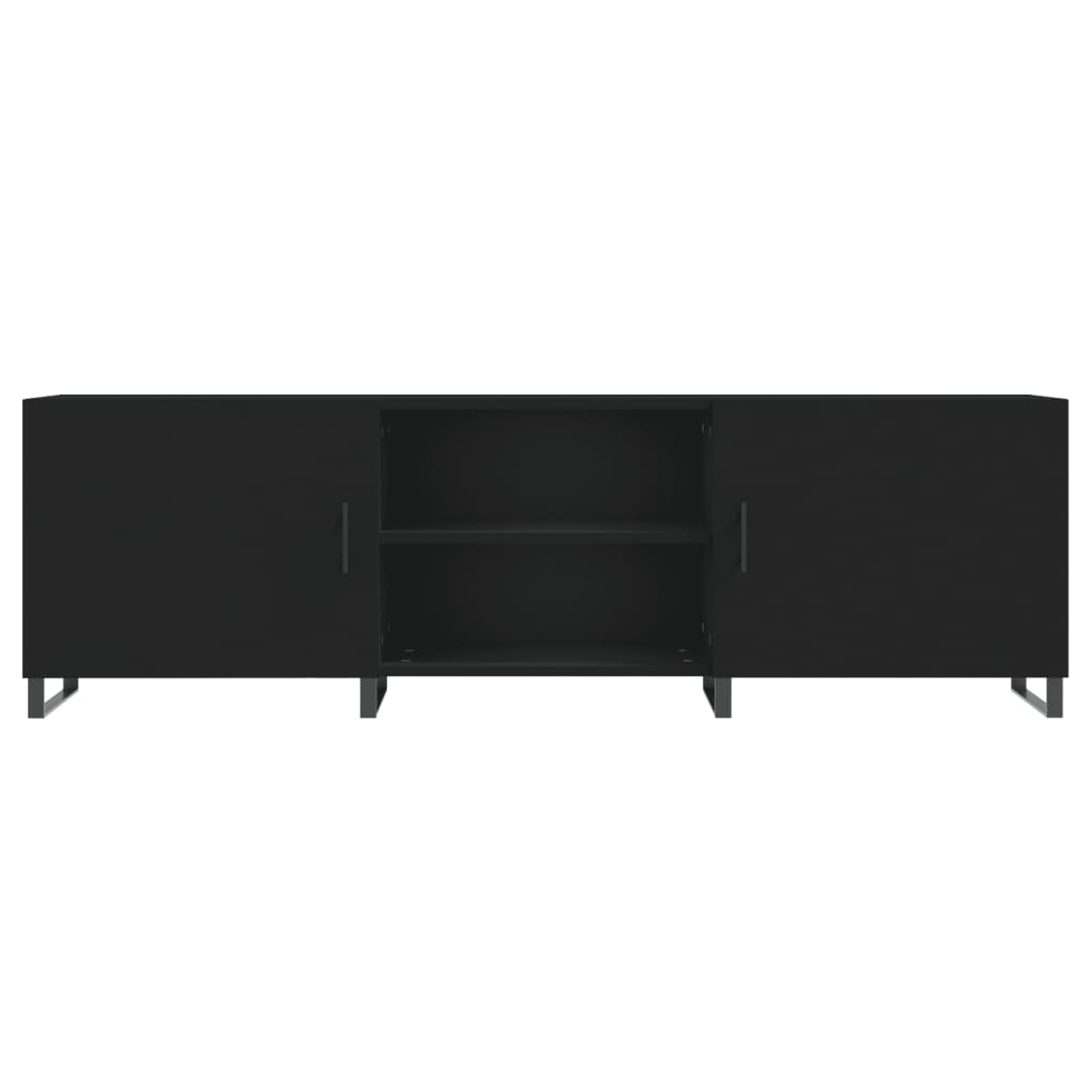 Meuble TV noir 150x30x50 cm en bois