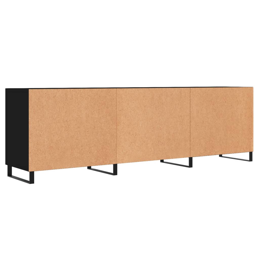 Meuble TV noir 150x30x50 cm en bois