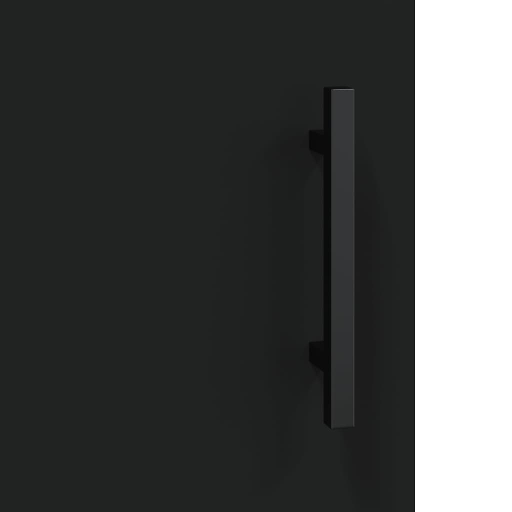 Meuble TV noir 150x30x50 cm en bois